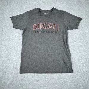 Ducati Mecannica T Shirt Men's M Gray Motorcycle Italy Lightweight